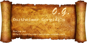 Osztheimer Gorgiás névjegykártya